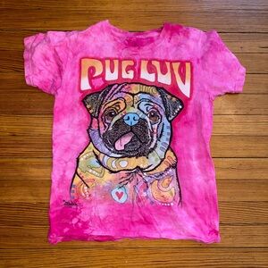 Psychedelic Tie Dye Pug Tshirt